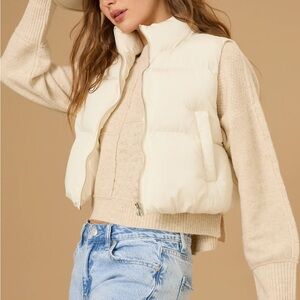 Altar'd State Off-White Puffer Vest